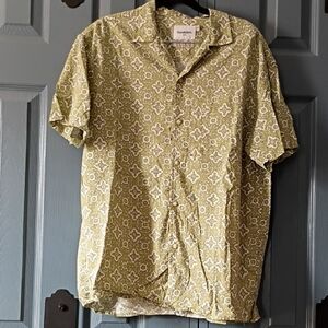 Goodfellow & Co Men's Olive Floral Button Down Shirt